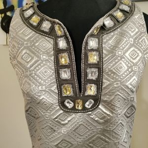 TORY BURCH METALLIC BEADED TUNIC/DRESS